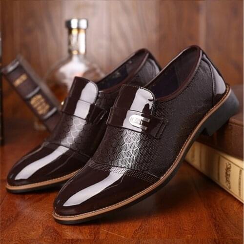 Mens Dress Shoes Leather Men Formal Shoes Large Size 48 Fashion Footwear Men Classic Business PU Shoes For Gentleman Sneakers
