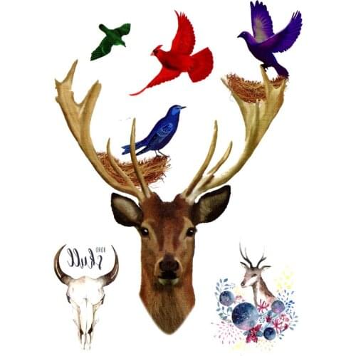 Reindeer waterproof temporary tattoos flash tattoo stickers tattoo sleeve harajuku maquiagem beauty body feminina tatouage tatoo