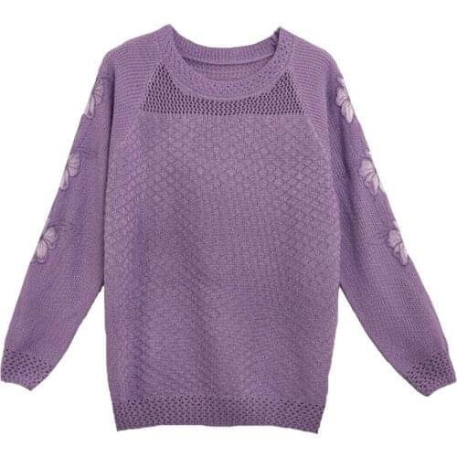 New Fashion 2021 Women Spring Summer Knitted Sweater Pullovers Casual Female Lace Thin Pullover Lady Knitting Shirt