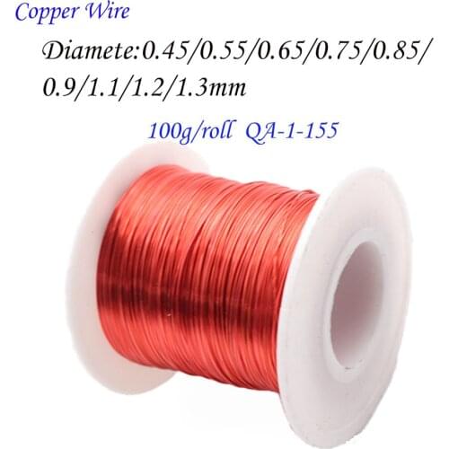 0.45 0.55 0.65 0.75 0.85 0.9mm copper wire Magnet Wire Enameled Copper Winding wire Coil Copper Wire Winding wire Weight 100g