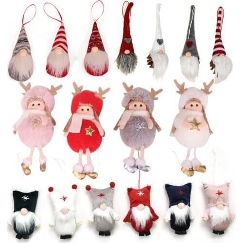 1PCS Christmas Plush Cute Angel Doll Pendants Christmas Tree Hanging Ornaments New Year Children Gift lovely Toys New Year 5z