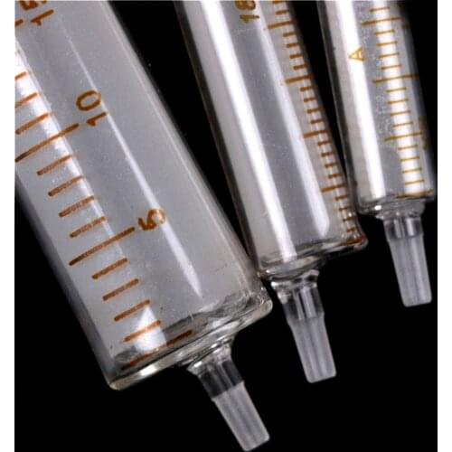 1Pcs 2ML 5ML 10ML 20ML Glass syringe injector sampler dispensing with ink chemical medicine