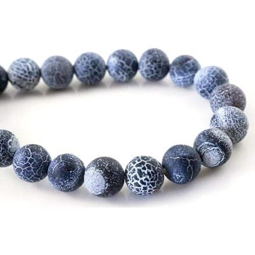 4mm 6mm 8mm 10mm Natural Volcanic Stone Navy white Stone Round beads For jewelry making Wholesale and Retail