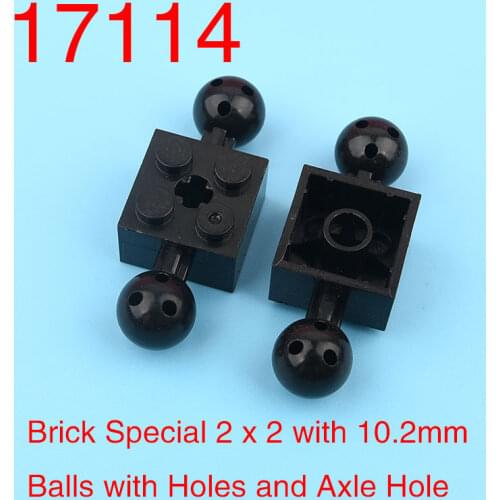 4 pcs17114 High-tech building block Brick Special 2x2 with 10.2mm ball, hole with axle hole parts MOC accessories construction t