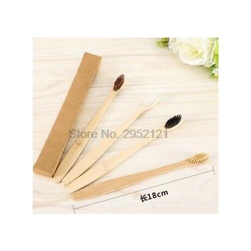 By dhl or ems 500pcs Eco-Friendly Natural Bamboo Charcoal Toothbrush Soft Low Carbon Wooden Handle Portable Teeth Brush new