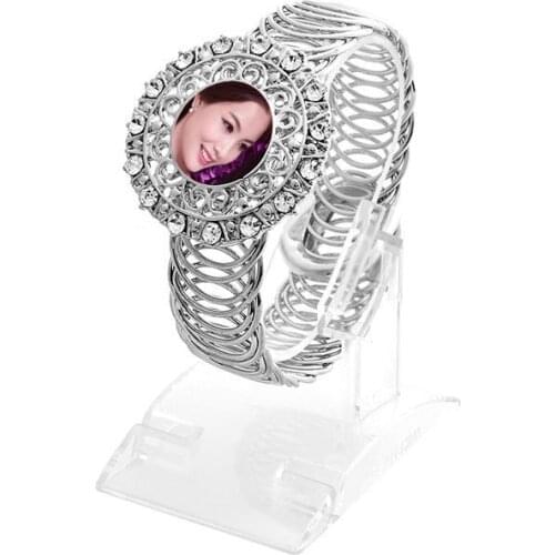 Button bracelet for dye sublimation fashion zircon bracelets for woman hot transfer printing jewelry custom diy consumables 562