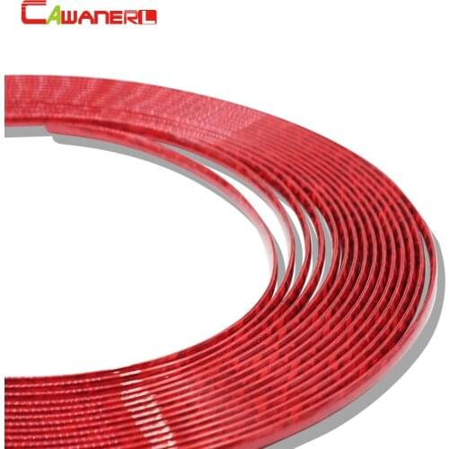 Cawanerl 300CM Car Styling Door Guard Edge Bumper Grille Air Conditioner Outlet Vent Chrome Red Trim Decoration Strip Sticker