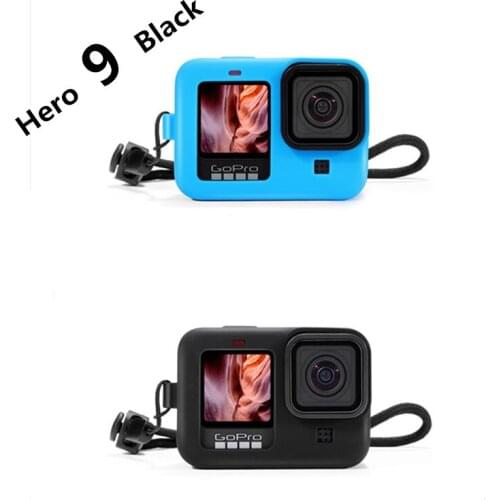 For Gopro Hero 9 Black Soft Silicone Case+Lens Cap for Go pro Hero 9 Silicone Protective Cover Shell Camera Accessories