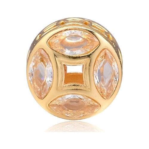 Chinese Good Fortune Coin Crystal Beads for Charms Bracelets бижутерия для женщин 2020 new cheap Silver 925 Charm Beads