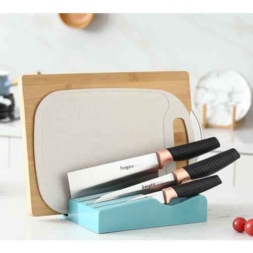 Multifunctiona Knife Stand Cutting Board Drain Rack Cooking Utensils Organizer Box Knives Safe Storage Tool Kitchen Knife Holder