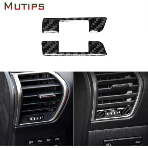 Mutips Car Dashboard Side Air Outlet Vent Trim Frame Cover Carbon Fiber Sticker Accessories For Lexus NX 200 200T 300H 2014-2019