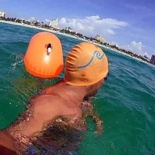 Inflatable Open PVC Swimming Buoy Tow Float Dry Bag Double Air Bag With Waist Belt For Swimming Water Sports Safety Bag