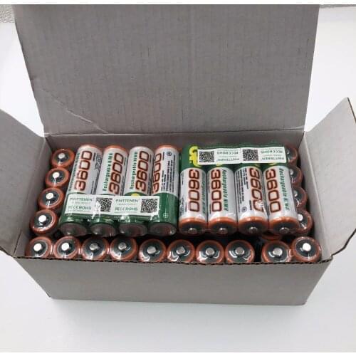 100% New 1.2V AA battery 3600mAh NI MH Pre-Charged Batteries Ni-MH Rechargeable AA3600 Battery For Toys Camera Microphone