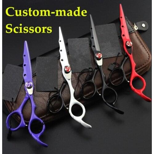 Custom-made professional 440c Piano paint cutting barber makas thinning scisor cut hair scissor shears hairdressing scissors set