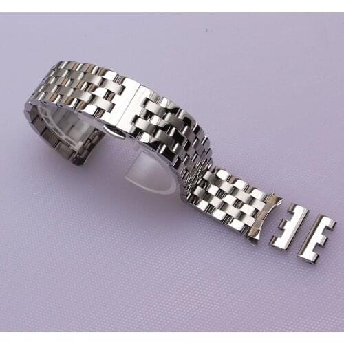 16mm 18mm 20mm 22mm 24mm Watchband Watch Band Stainless Steel Strap Wrist Belt Bracelet Silver curved ends fit men women hours