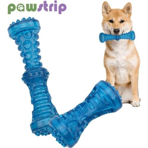 TPR Pet Dog Bone Rubber Toy Bite Resistant Squeak Toys for Pet Teethbrush Toys Teeth Clean Chewing Supplies Perros Accessories