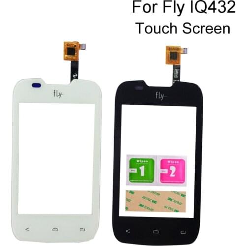 Touch Screen For Fly IQ432 IQ 432 Touch Screen Digitizer Glass Sensor Touch Panel Parts Tools 3M Glue