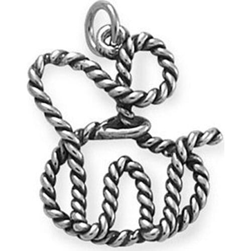 Silver plate artfully crafted Trick Rope Charm