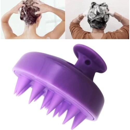 Silicone Hair Scalp Massager Shampoo Brush Wet Dry Manual Head Massage Scrubber 95AC