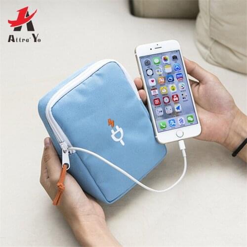 Atttra-Yo new digital travel storage bag polyester waterproof data cable charging treasure hard disk phone bag fashion causal