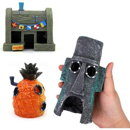 Fish Tank Ornaments Aquarium Decoration Cartoon House for Fish tank decoration Resin small ornaments fish and shrimp shelter