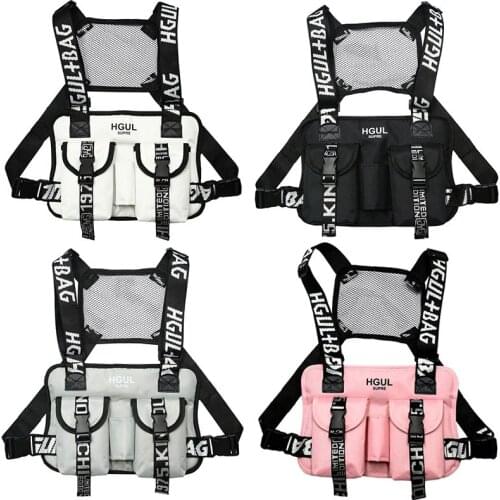 Streetwear Tactical Pack Unisex Sports Chest Rig Bag Nylon Belt Waist Pack Trend Vest Bullet Bags Multi-Function Chest Pouch