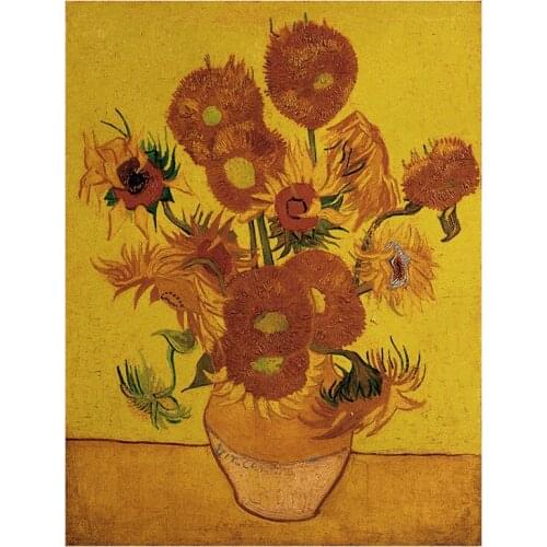 Van Gogh Collection of Oil Paintings Poster and Prints Kraft Paper Home Decor Wall Art Decor Sunflower Painting Wall Sticker