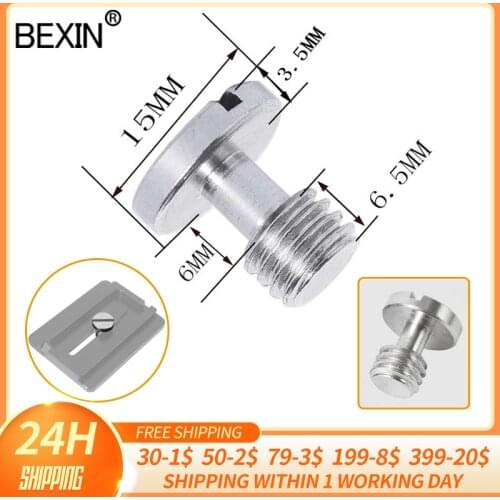 3/8" Flat Head Slot Screw Quick Release Plate Screw Camera Mount Adapter Fixed Screw For Digital Camera Monopod Tripod Ball Head