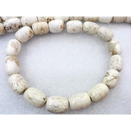Total 16 pcs beads 25x18mm Bright white bead big cylinder howlite stone Loose Beads