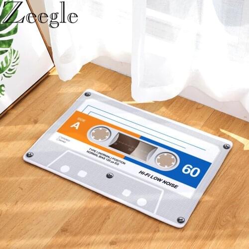 Zeegle Entrance Doormat Magnetic Tape Printed Carpets Bedroom Rugs Welcome Floor Mats Coral Fleece Hallway Entrance Door Mat