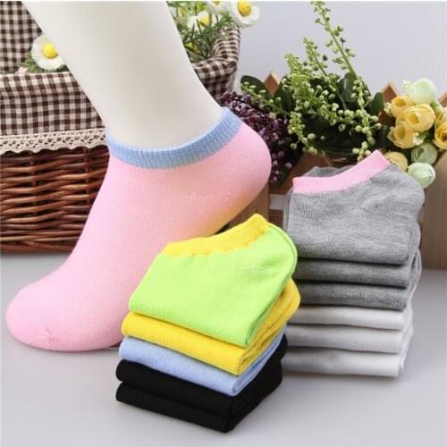 Women Cotton Socks Spring Summer Autumn Cute Candy Color Invisible Ventilate Boat Socks Low Ankle Socks for Woman Sock Slippers
