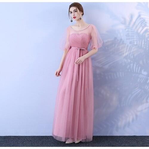 Plus Size Fashion Pink Voile Sexy Ribbons Long Dress Summer Dresses Party Dress Women Dresses Prom Graduation Hostess 8769