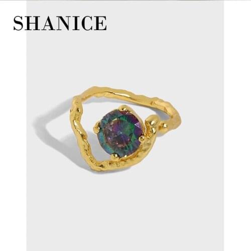 SHANICE Korean ins niche design temperament wild heart-shaped micro-inlaid zircon texture S925 sterling silver open ring female