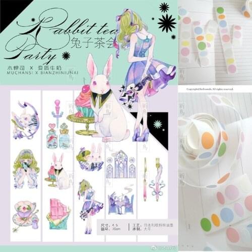 1 Loop Cute Washi Rabbit Tea Fruit Sugar Bright Pet Journal Planner Paper Tape Taiwan Characterstickers