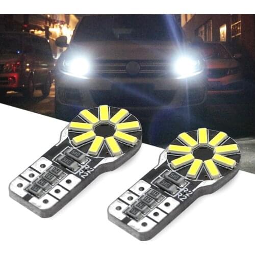 10Pcs LED Car Bulb Light White T10 4014 18SMD Clearance Lamps Canbus Error Free 194 License Plate Lights Instrument Bulbs 12V