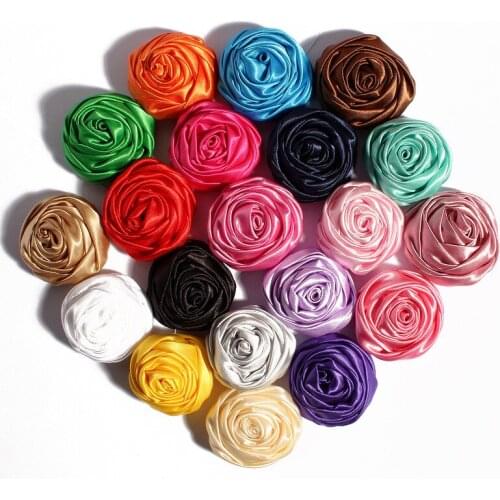 100 pcs/lot , Rolled Rosettes, Satin Rosette Flowers Vintage style 2" DIY flower
