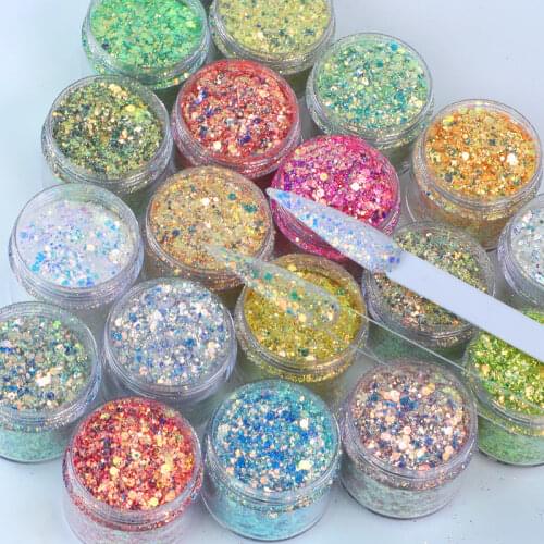 2021 New Powder Nail Art Glitter Powder Laser Chameleon sparkling Acrylic Powder DIY Decorative Trim Nail Art Accessories