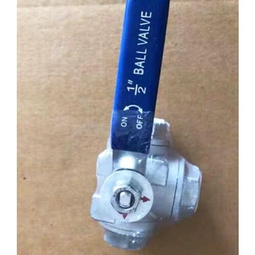 3 Way Female Thread L-type 304 Stainless Steel Ball Valve DN8 DN10 DN15 DN20 DN25 1Pcs