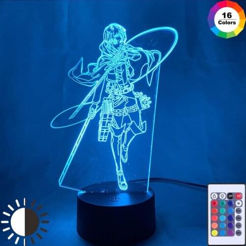 3D Anime Lamp Attack on Titan Levi Ackerman light for Bedroom Decoration Kids Gift Attack on Titan LED Night Light Levi