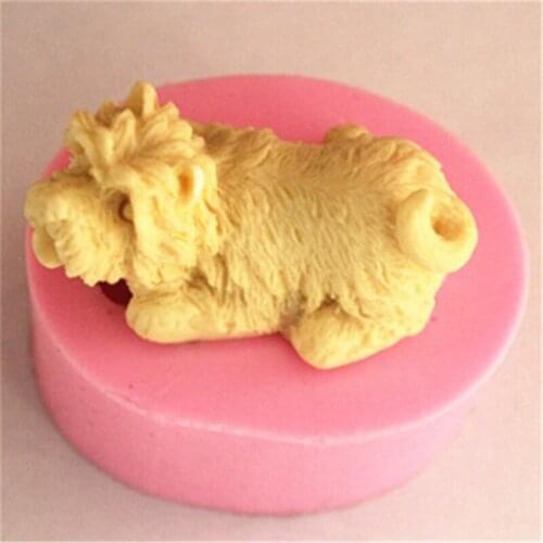 3D Dog Style Soap Mold Chocolate Cake Decorating Tools DIY Cookies Fondant Food Grade Silicone Mold Pink