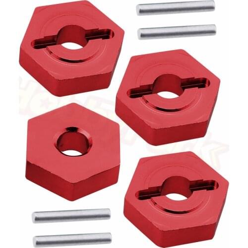 4pcs Aluminum 12mm Wheel hubs Hex With Pins 1.5x9.5mm For Traxxas 1/16 Slash 4WD E-Revo/VXL Summit VXL RC Car Hop Up Parts 7154X