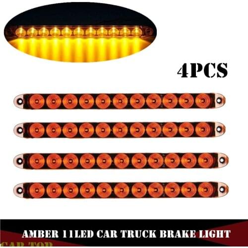 4PCS Brake Light LED Lights For Trailer 11 LED Light Bar Stop Turn Light 3rd Truck Trailer Waterproof Tail Light Trailer 12V