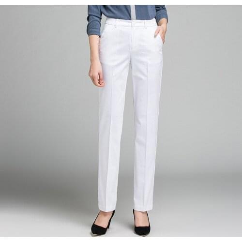 ACRMRAC Women pants Slim Solid color OL Formal Suit pants Women Straight pants 8901