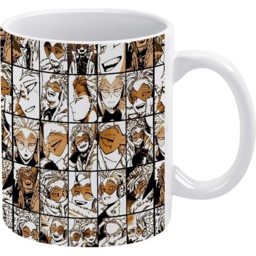 Hawks-manga Color Version White Mug 11oz Ceramic Tea Cup Coffee Mug Friends Birthday Gift Hawks Endeavor All Might Collage Her