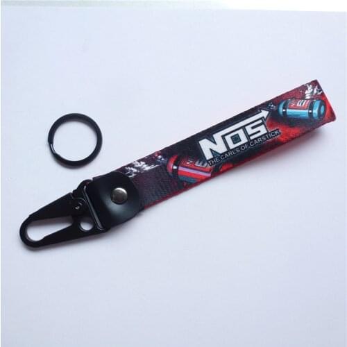 Webbing NOS Nitrous Oxide Systems Car Motorcyle Keyring Motocross Tuning Racing Double Sided Biker Keychains Accessories Gifts