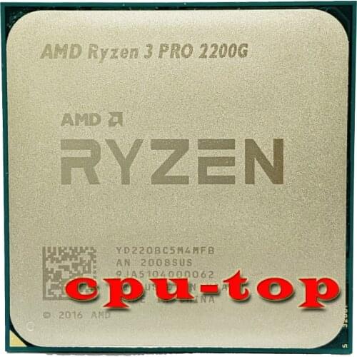 AMD Ryzen 3 Pro 2200g R3 2200G CPU Cores 4 Threads 4 Base Clock 3.5GHz Package AM4 Memory Channels 2