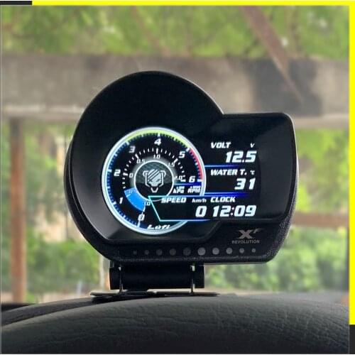 Turbo boost oil pressure temperature gauge for car Afr RPM Fuel Speed EXT Oil Meter LUFI XF English Version OBD2 Plug digital