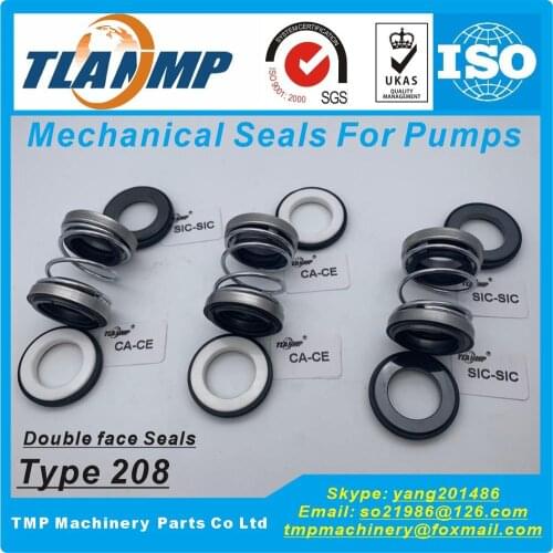 208-55 , 208D-55 Double Face Mechanical Seals (Material: CA/CE/NBR, SiC/SiC/V, TC/TC/V) | Shaft Size 55mm, Outer Size 75mm
