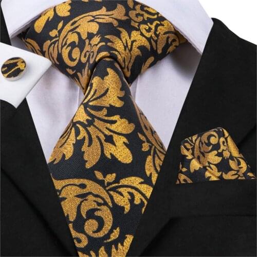 Hi-Tie Famous Brand Classic Style Necktis Set For Man 100% Chinese Silk Hand Made Tie pocket Square Cufflinks Set SN-3058