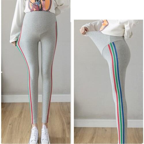 Cotton Pregnancy Womens Trousers 2021 Fall Nursing Adjustable High Waist Pants Belly Maternity Leggings Clothing Outfit E0165